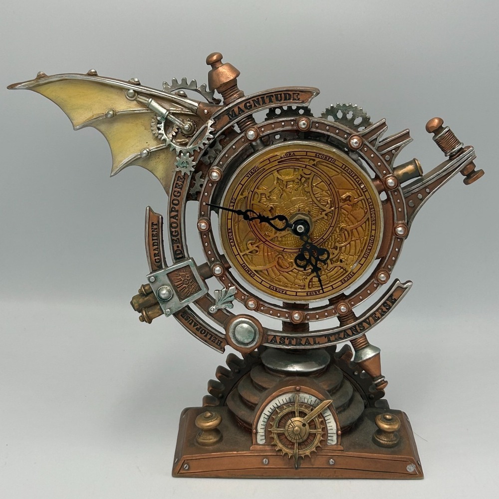 Steam Punk Clock Alchemy Stormgrave Chronometer Gold Gothic Machinery Celestial